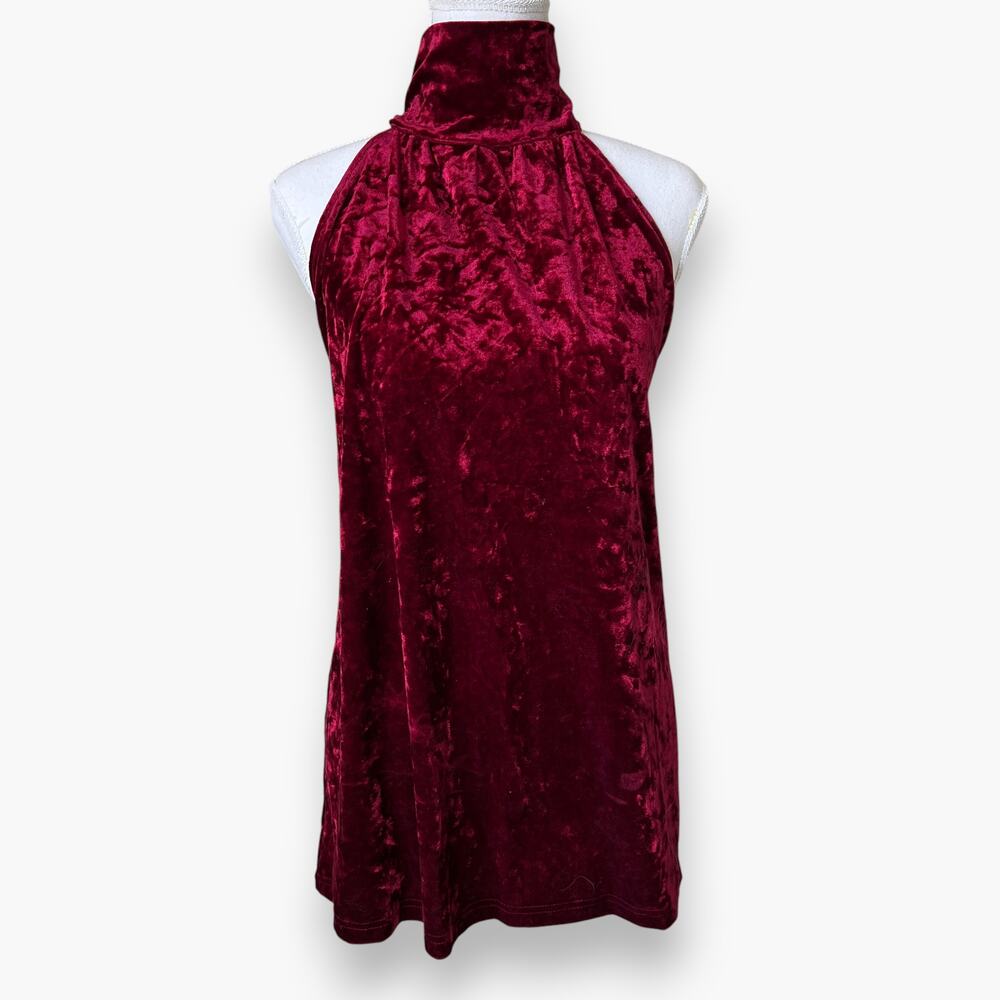 Velvet Women's Halterneck Vest, Neck, Solid Color, Casual Elegant Top - Size XL